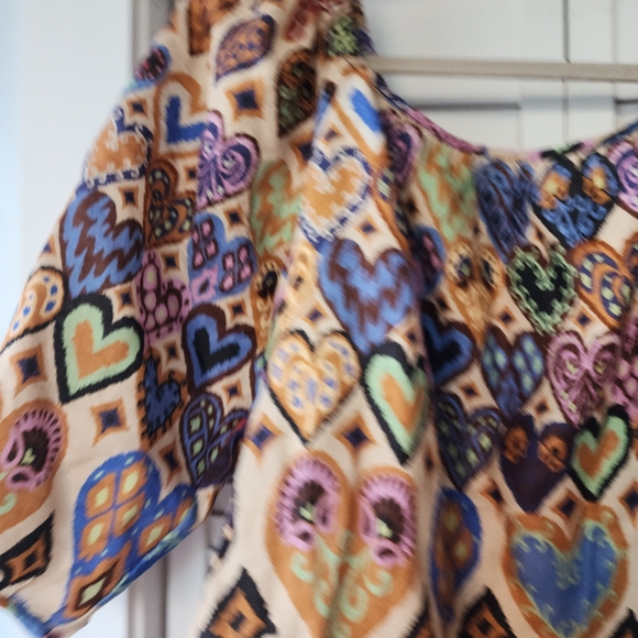 Cream Hearts Ikat Square Neckline Mini Dress, by Farm Rio - Picture 6 of 14